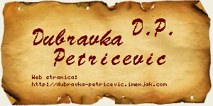 Dubravka Petričević vizit kartica